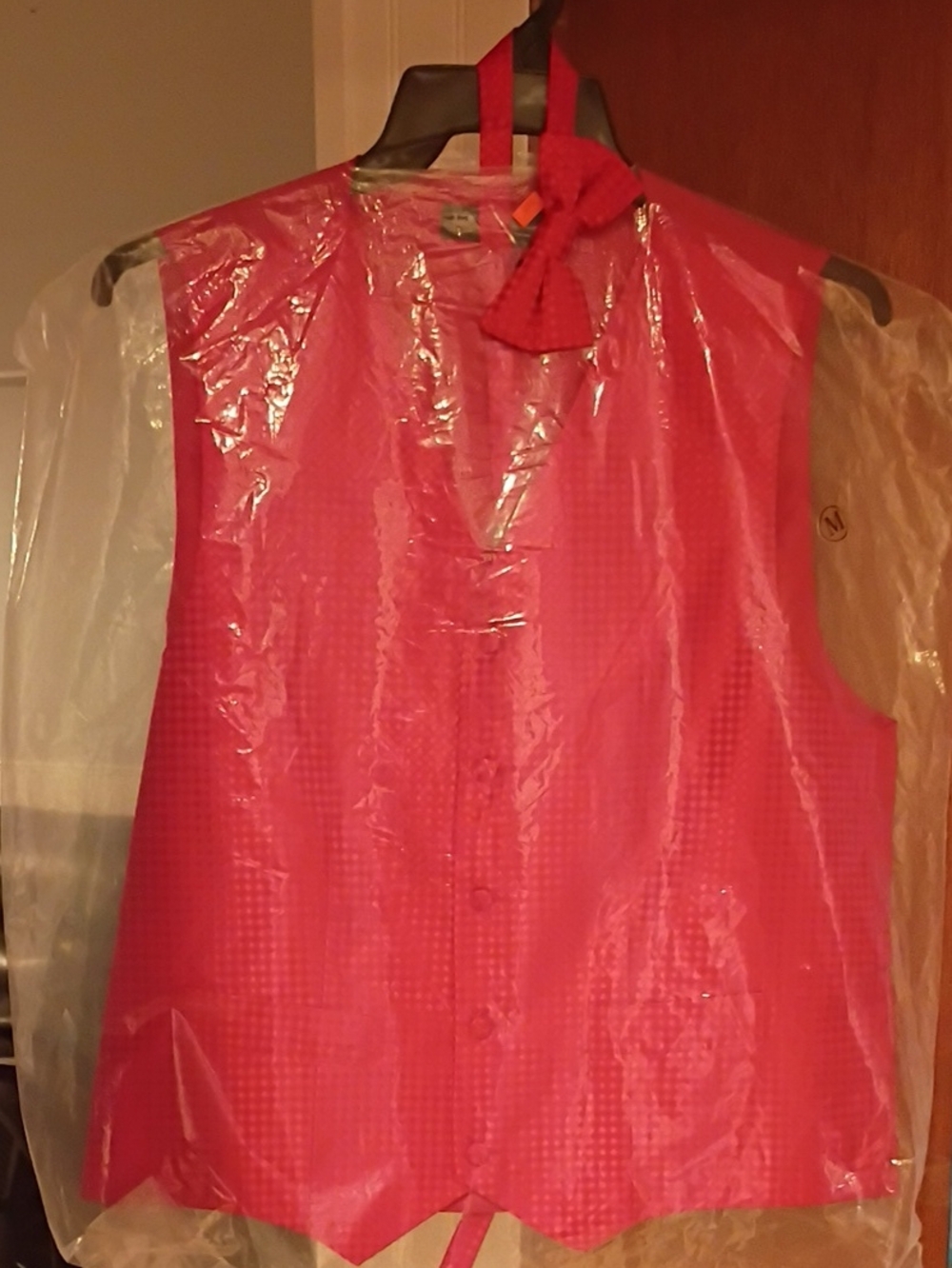 Milano Red Men's Dress Vest with Matching Bow Tie